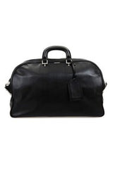 [Sample] Sodling, black leather duffle bag