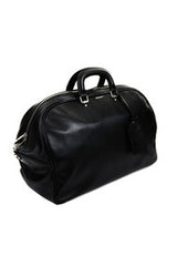 [Sample] Sodling, black leather duffle bag